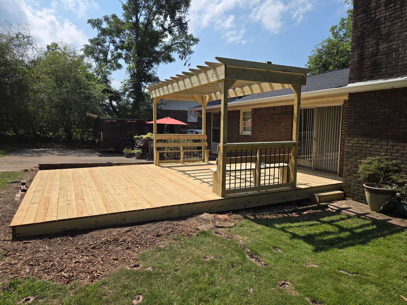 Deck Rebuild with Pergola by Decked Out Living in Griffin, GA